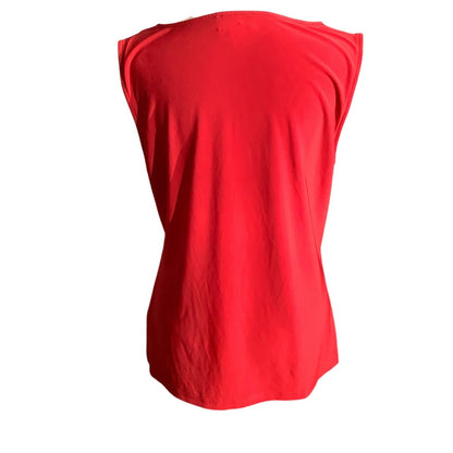 Tahari Red Sleeveless Draped Top Women’s Medium — Career, Elegant, Minimalist