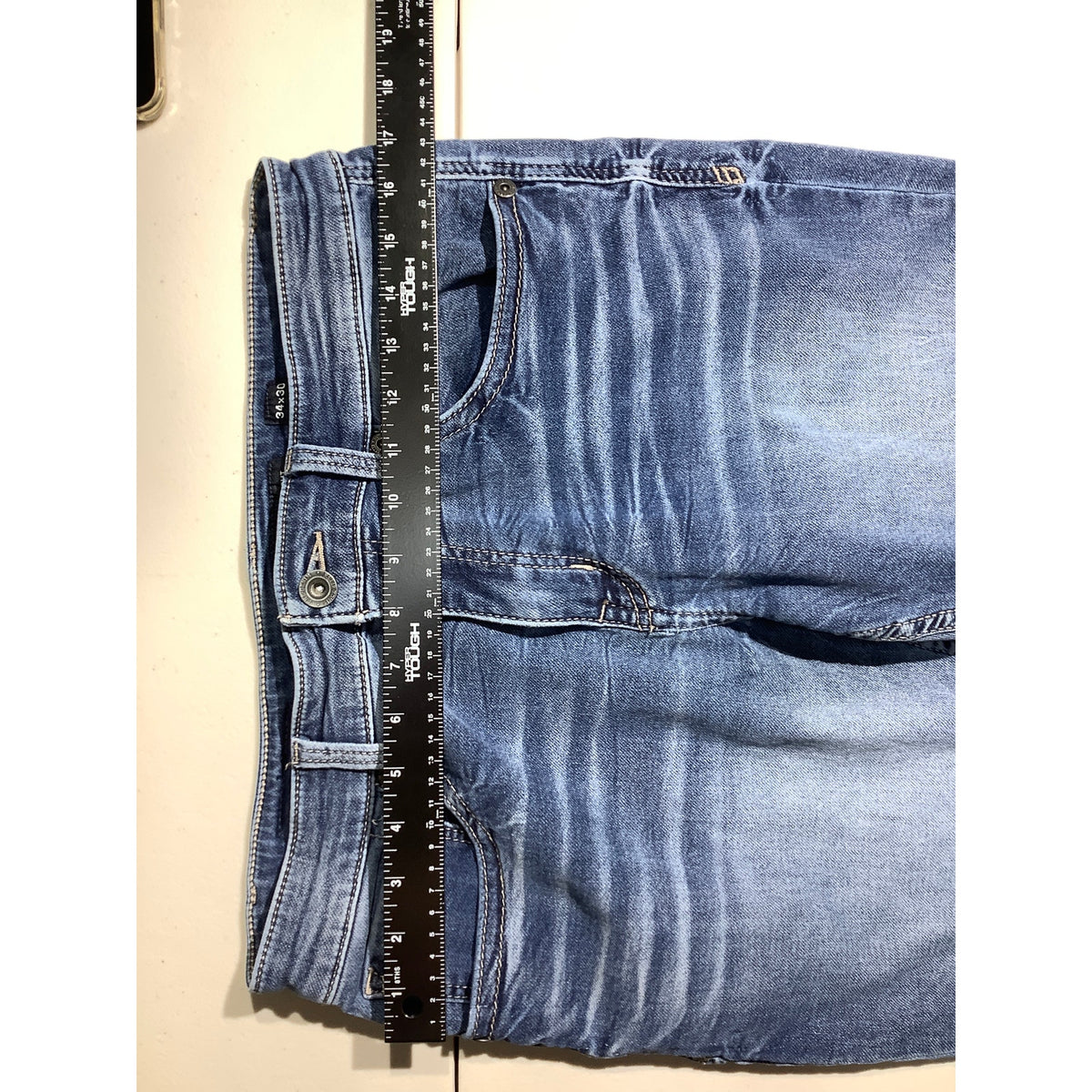 BKE Jake Men’s 34x30 Dark Blue Straight Leg Jeans — Distressed, Western, Casual