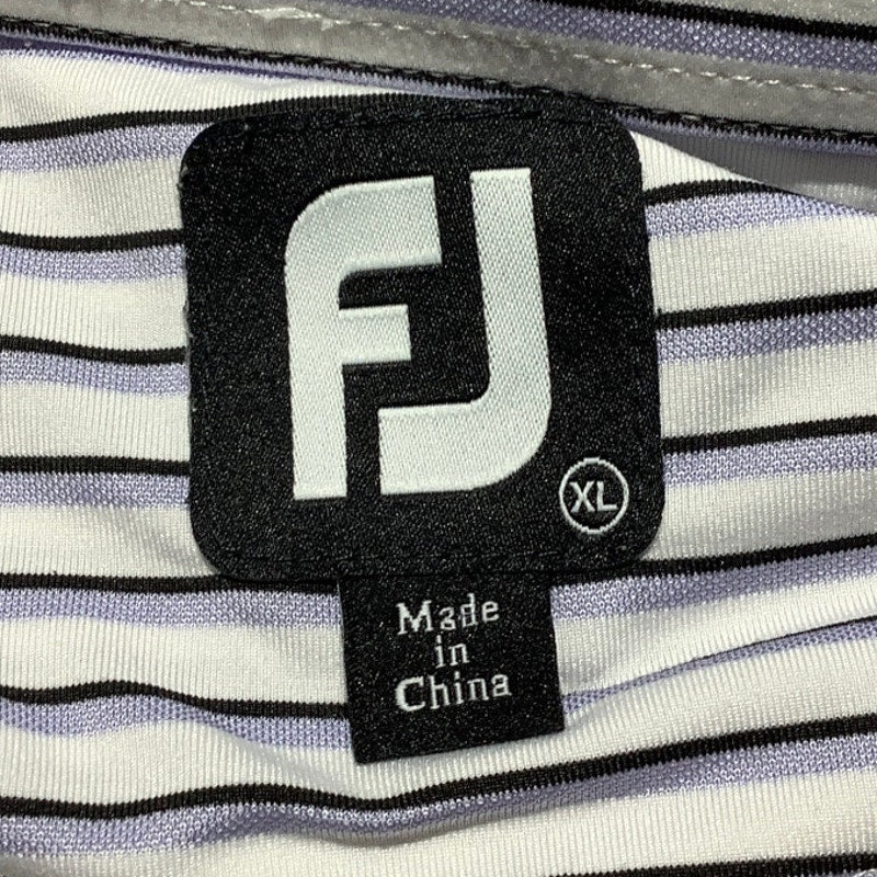 FootJoy Men’s XL Striped Golf Performance Polo — Preppy, Sporty, Classic