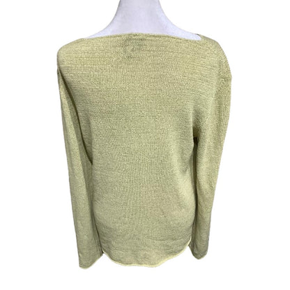 Eileen Fisher Green Silk Blend Sweater, Size M - Minimalist, Elegant, Luxurious