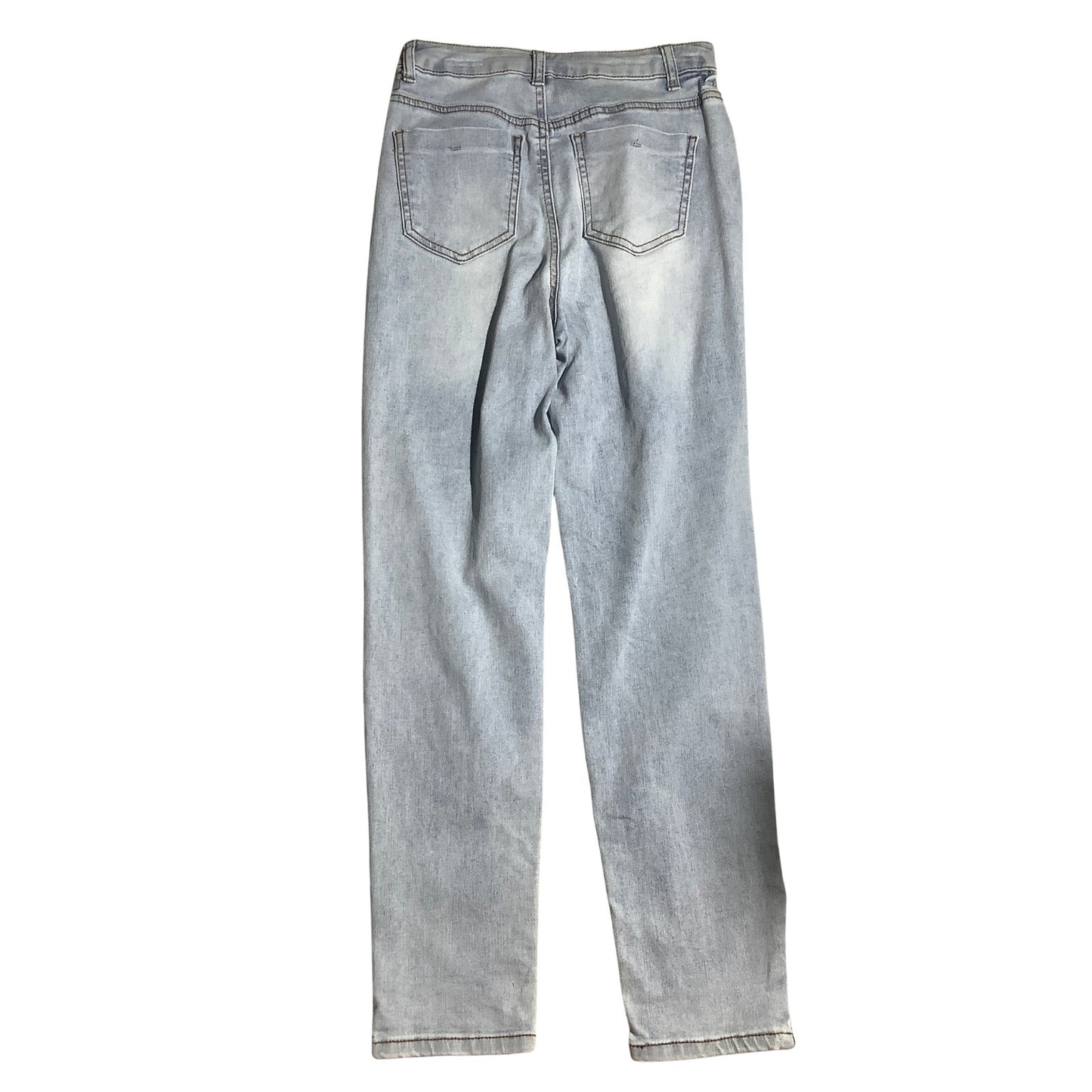 Vanilla Star Light Wash Mom Jeans Child Size 3 — Distressed, High Rise, Casual