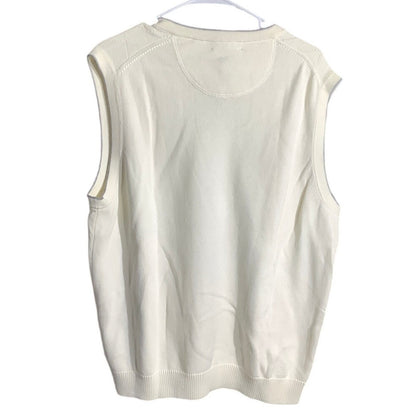 Cypress Links Golf Sweater Vest, Ivory, Men’s Size L — Classic, Preppy, Cotton