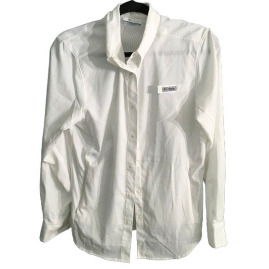 Columbia White PFG Fishing Shirt Size M - Outdoor, Functional, Casual