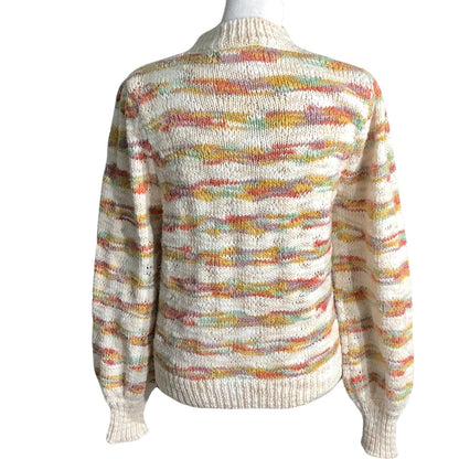 Dear John Cream Multicolor Striped Sweater Women’s XS — Coastal, Boho, Cozy