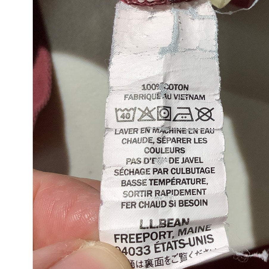 L.L.Bean Men’s Polo Large Tall Maroon 100% Cotton — Preppy, Classic, Casual