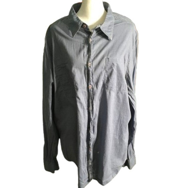 Guess Light Blue Button-Up Shirt Size XXL - Western, Cottagecore, Artsy