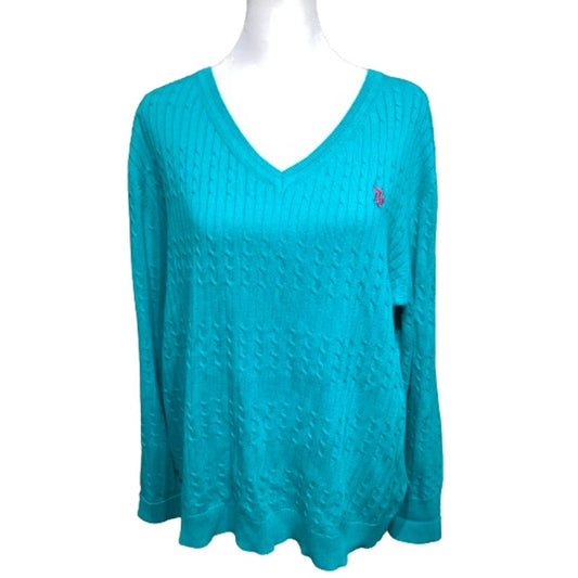 US Polo Association Bright Blue Sweater - Size XXL, Classic, Casual, Cozy