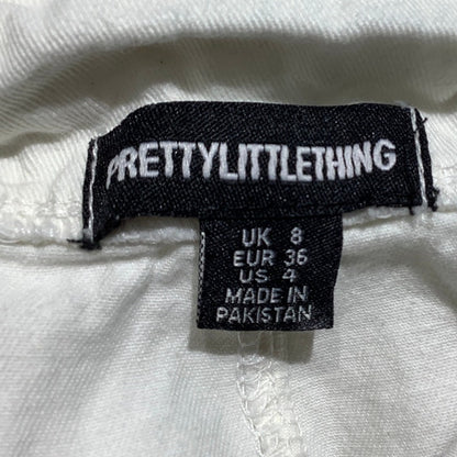 PrettyLittleThing White Cargo Pants Women’s Size 4 — Y2K, Streetwear, Utility