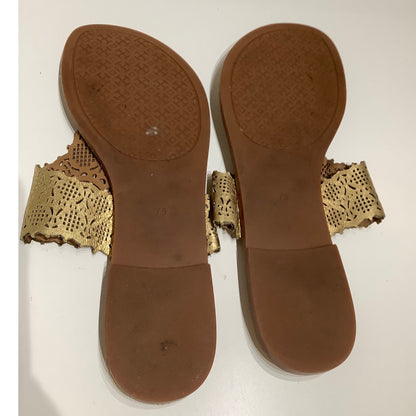 Tory Burch Gold Flip Flop Sandals Size 7.5 – Boho, Luxe, Resort Wear