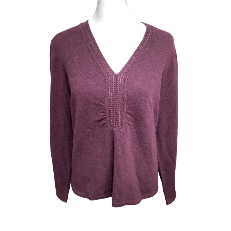 Preston & York Maroon Merino Wool and Angora Sweater M - Cozy, Classic, Elegant