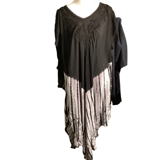 Sakkas Tie-Dye Handkerchief Dress One Size – Boho, Festival, Embroidered
