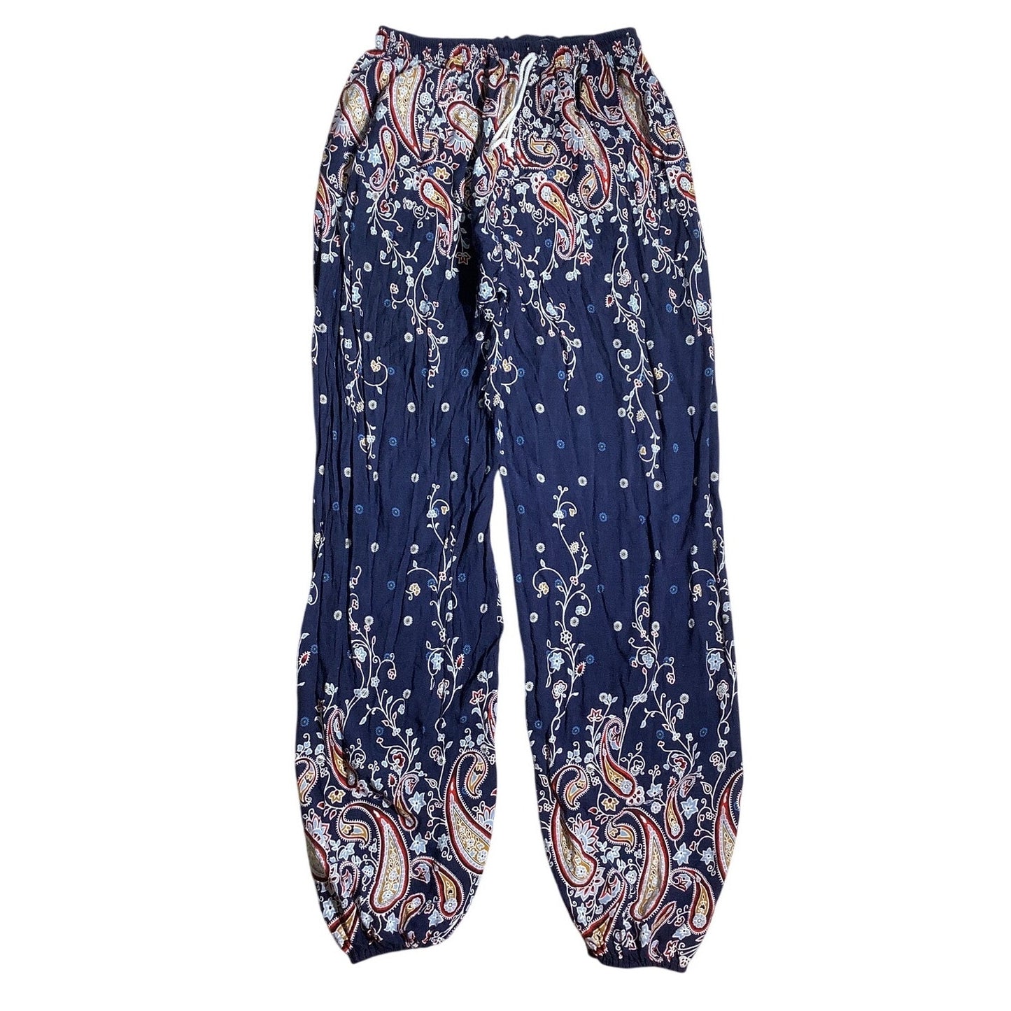 SHEIN Boho Floral Pants Women XL — Elastic Waist, Lightweight, Relaxed Fit