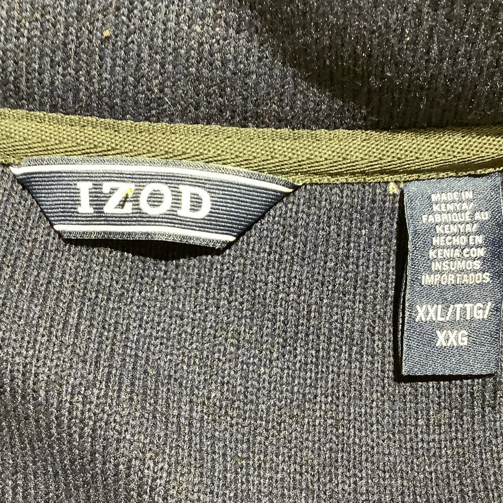 IZOD Gray Thermostat 1/4-Zip Fleece Sweater Men’s XXL — Preppy, Casual, Outdoor