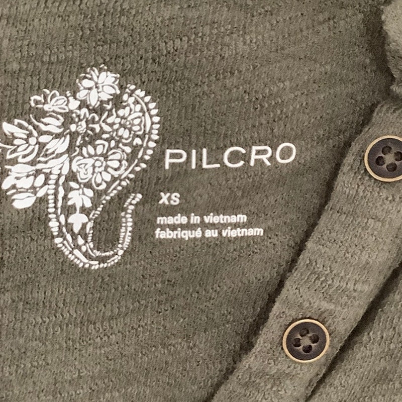 Pilcro Army Green Ruffle Sleeve Button-Down, Size XS - Boho, Feminine, Casual