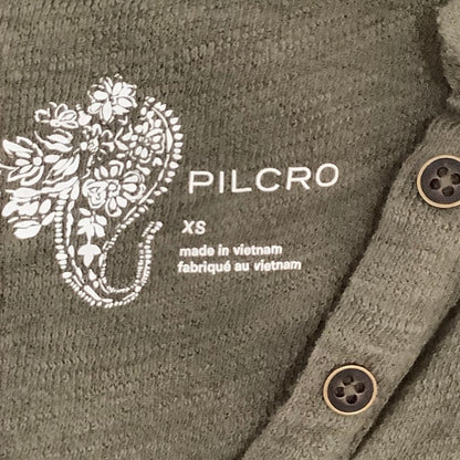 Pilcro Army Green Ruffle Sleeve Button-Down, Size XS - Boho, Feminine, Casual