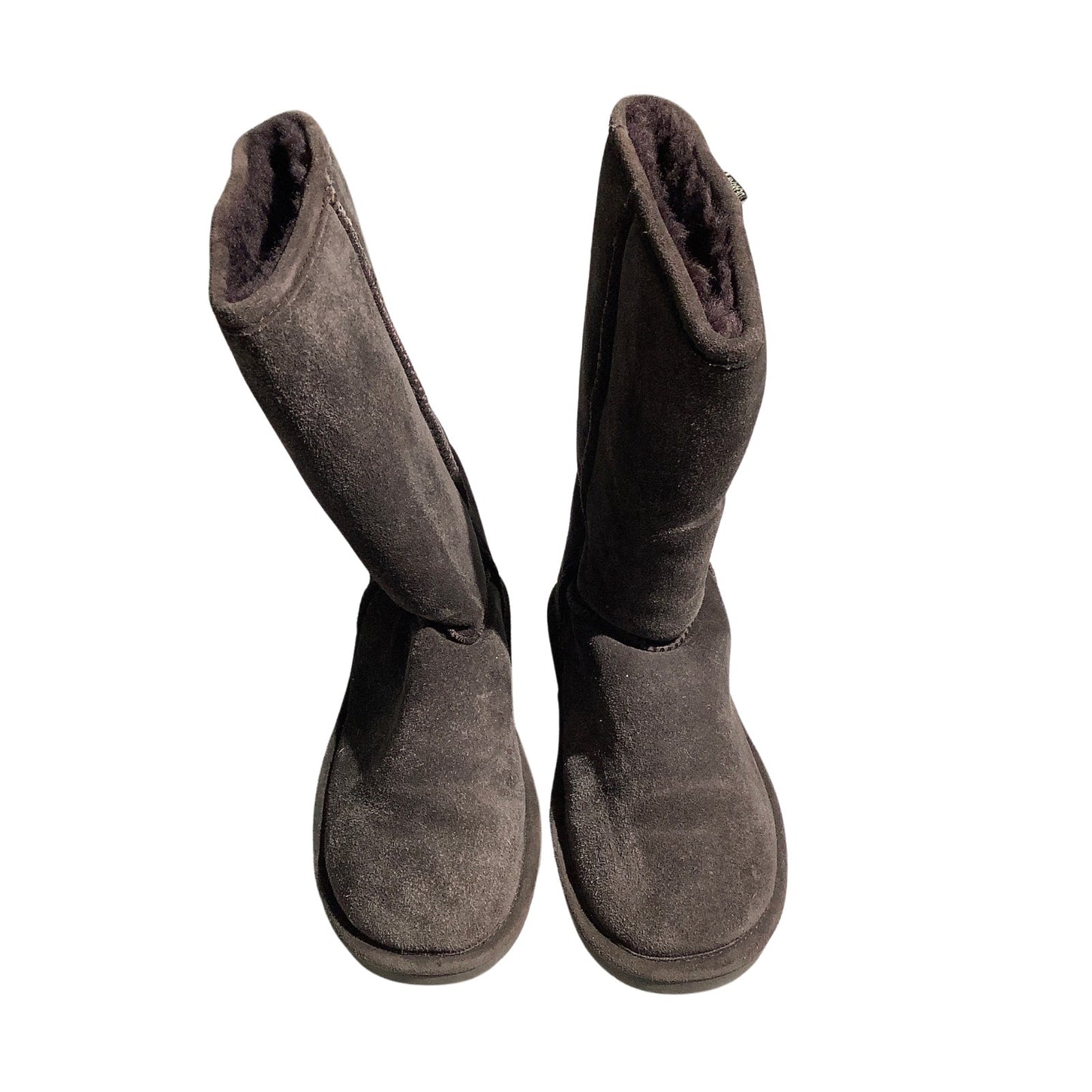 Bearpaw Sheepskin Lined Suede Boots Dark Brown Women’s 9 — Winter, Cozy, Casual