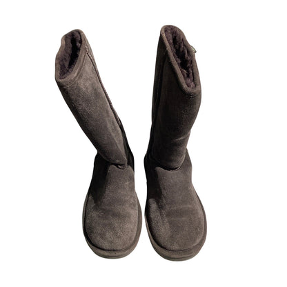 Bearpaw Sheepskin Lined Suede Boots Dark Brown Women’s 9 — Winter, Cozy, Casual