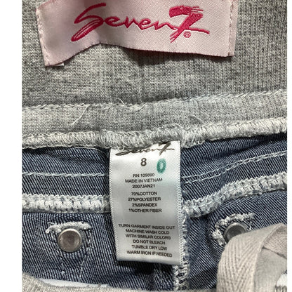 Seven7 Girls Denim Shorts Size 8 – Stretch Waistband, Rolled Cuffs, Casual