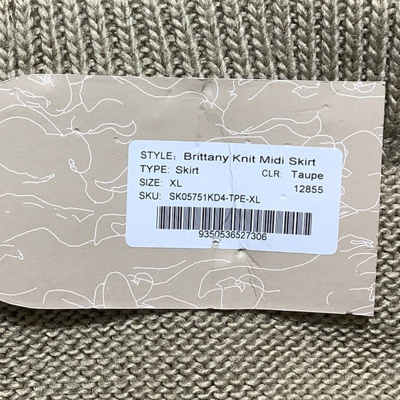 Meshki Brittany Knit Midi Skirt Women’s Size XL NWT — Minimalist, Cozy, Modern