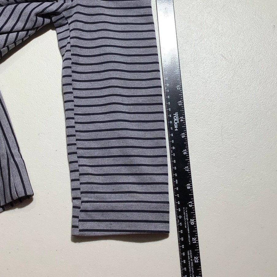 Cabi Gray Black Striped Car Coat Women’s M — Coastal, Preppy, Minimalist