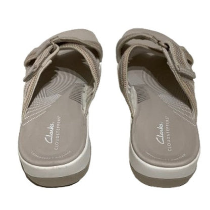 Clarks Cloudsteppers Sandals - Brown Tan White - Comfort, Casual, Versatile