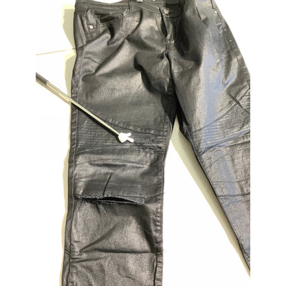 NY&C Black Faux Leather Leggings Women’s Size 12 - Edgy, Moto, Street Style