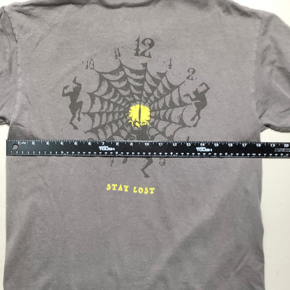 Empyre Men's M Light Gray Stay Lost Spiderweb Clock Graphic T-Shirt