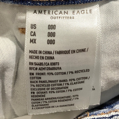 American Eagle Rigid Jean Shorts Women’s Size 000— Distressed, High Rise, Cutoff