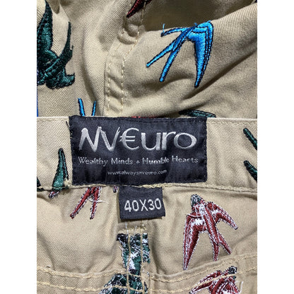 NV Euro Sparrow Bird Print Pants Men’s Size 40W 30L — Novelty, Casual, Statement
