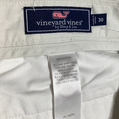 Vineyard Vines Khaki Shorts with American Flag Whale Embroidery Sz 30