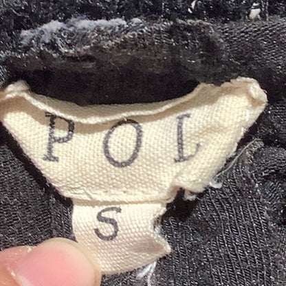 POL Black Embroidered V-Neck Long Sleeve Top Women’s Size S— Boho, Casual, Flowy