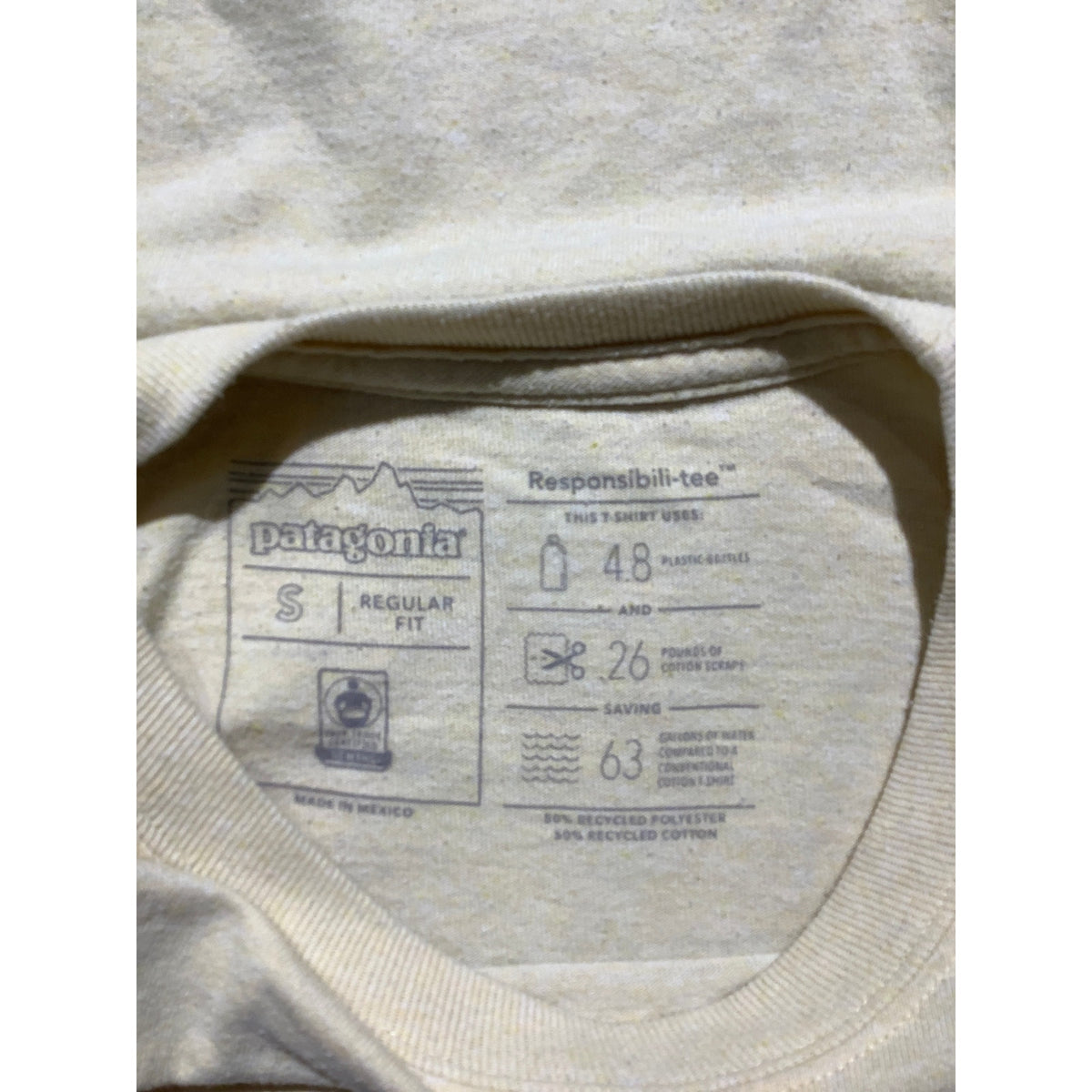 Patagonia Men's Small Yellow Regular Fit Crewneck T-Shirt
