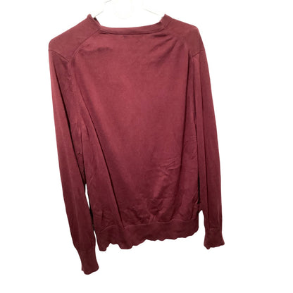 Banana Republic Men's Maroon Silk Cashmere V-Neck Sweater L - Classic, Preppy