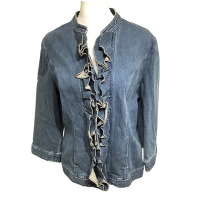 CHICO'S Denim Jacket Size 1 - Boho, Feminine, Casual Chic