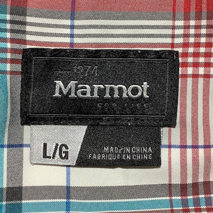 Marmot Red Gray Plaid Button Down Shirt Men’s L — Outdoor, Hiking, Gorpcore
