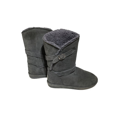 Bearpaw Women's Grey Wool-Lined Boots Size 9 - Cozy, Casual, Winter