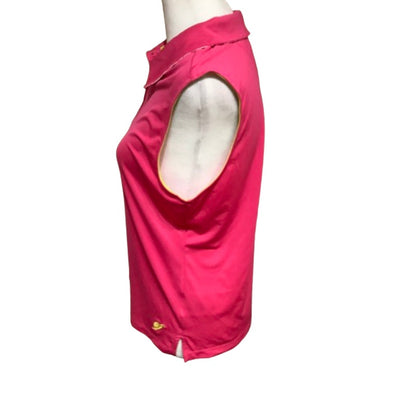 Turtle & Tees Pink Sleeveless Golf Polo Top XL - Sporty, Comfortable, Stylish