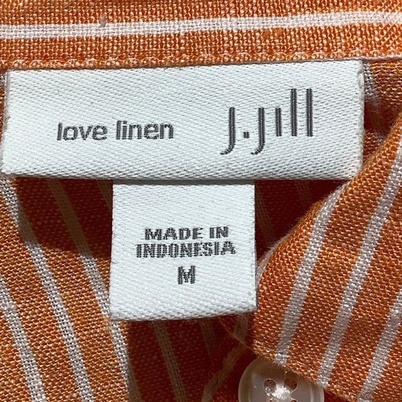 J Jill Linen Button Up Shirt Women’s Size M – Striped, Lightweight, Collared