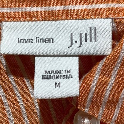 J Jill Linen Button Up Shirt Women’s Size M – Striped, Lightweight, Collared