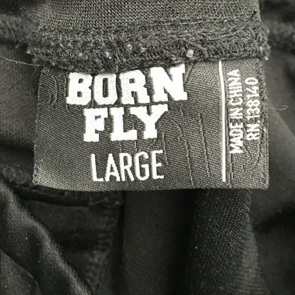 Born Fly Men's Black Olive Stripe Joggers Size L - Streetwear, Athleisure, Urban