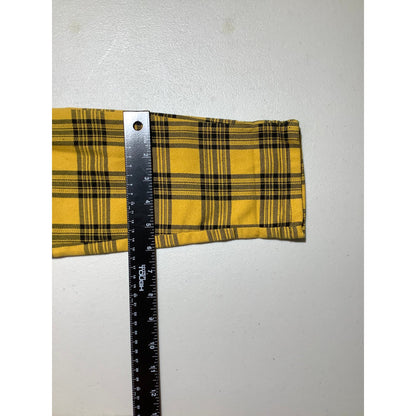 Hot Topic Women's XS Yellow Plaid Cropped Ankle Punk Goth Y2K Pants