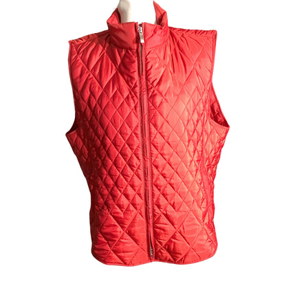 Talbots Red Quilted Puffer Vest Women’s Size Large — Preppy, Casual, Layered
