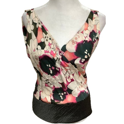 Diane Von Furstenberg Multicolor Floral Silk Wrap Tank Top 4 Professional Office