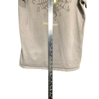 Empyre Men's M Light Gray Stay Lost Spiderweb Clock Graphic T-Shirt