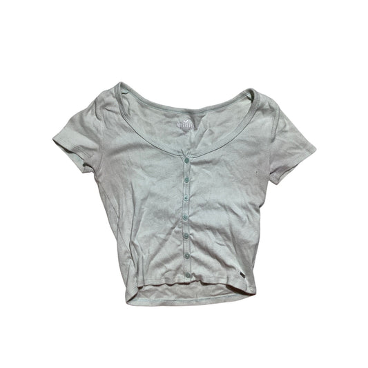 Hollister Cropped Button-Up Top Women’s Size XS — Y2K, Casual, Minimalist