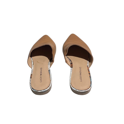 Lucky Brand Leather Mule Pointed Toe Women’s 10M — Chic, Slip-On, Minimalist