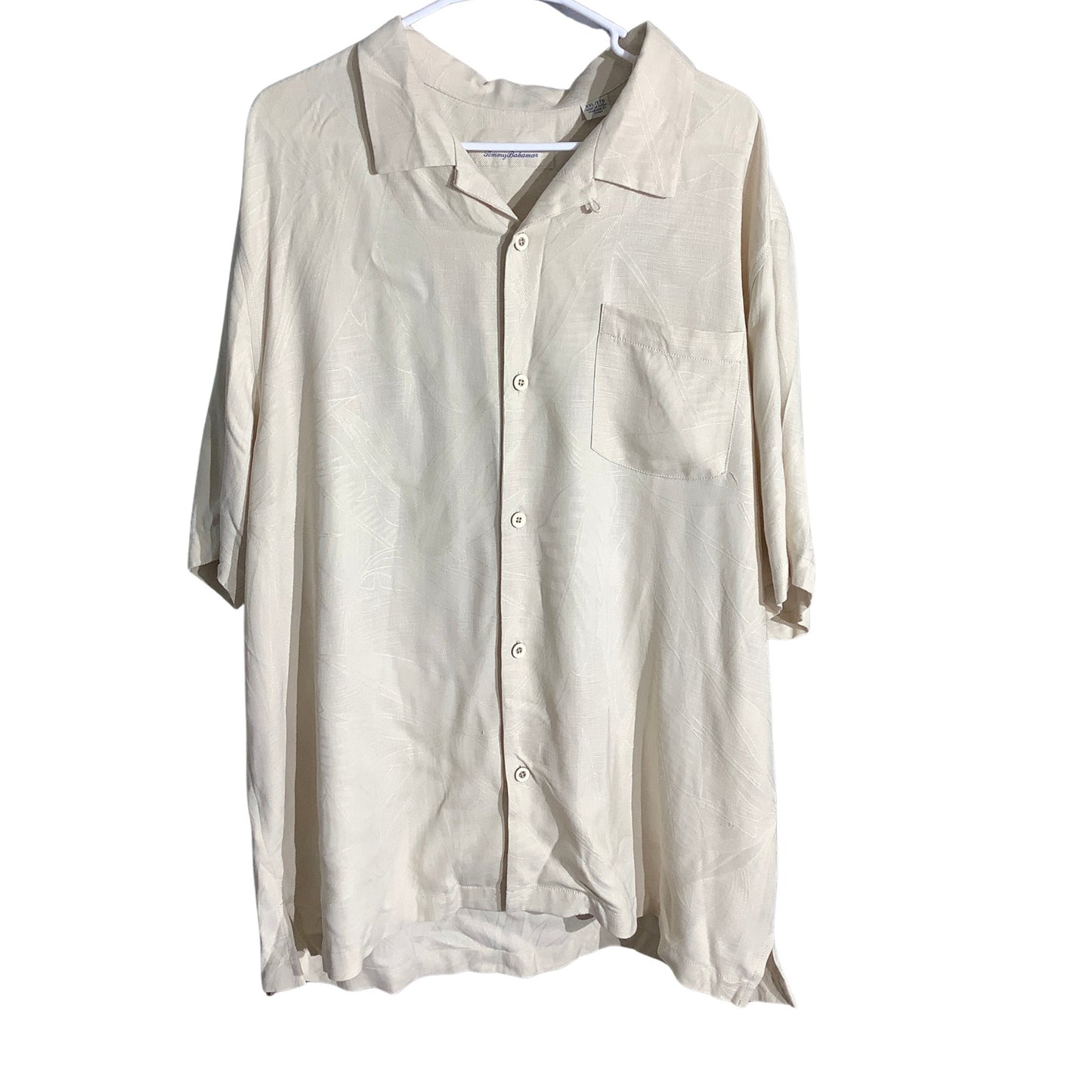Tommy Bahama Cream 70% Silk Camp Shirt Men’s XXL — Resort, Coastal, Tropical