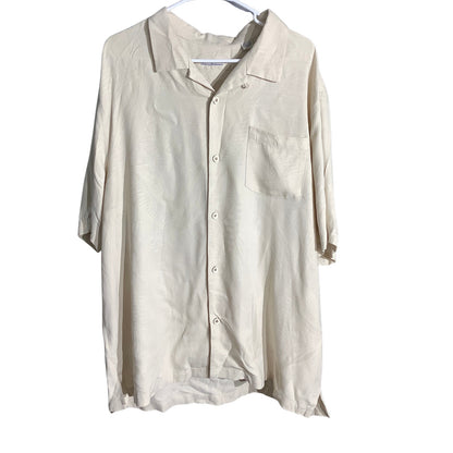 Tommy Bahama Cream 70% Silk Camp Shirt Men’s XXL — Resort, Coastal, Tropical