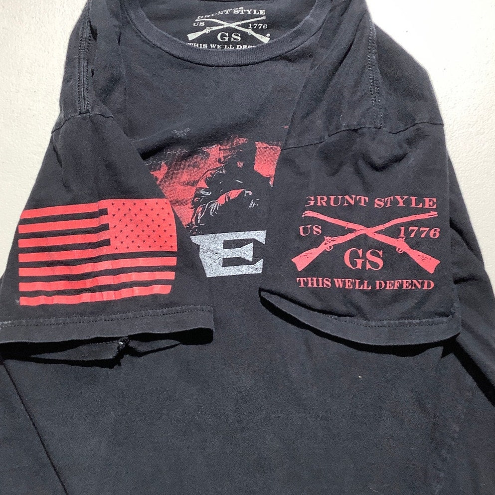 Grunt Style R.E.D. T-Shirt Men's Size LG Black/Red — Patriotic, Military, Casual