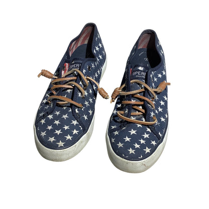 Sperry Top-Sider Stars & Stripes, Women’s Size 7.5M— Nautical, Canvas, Americana